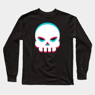 TikTok Skull emoji smiley White Long Sleeve T-Shirt